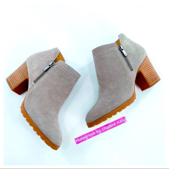 Lucky Brand Shoes - LUCKY BRAND Suede Stacked Block Heel Boot 9M NORYN